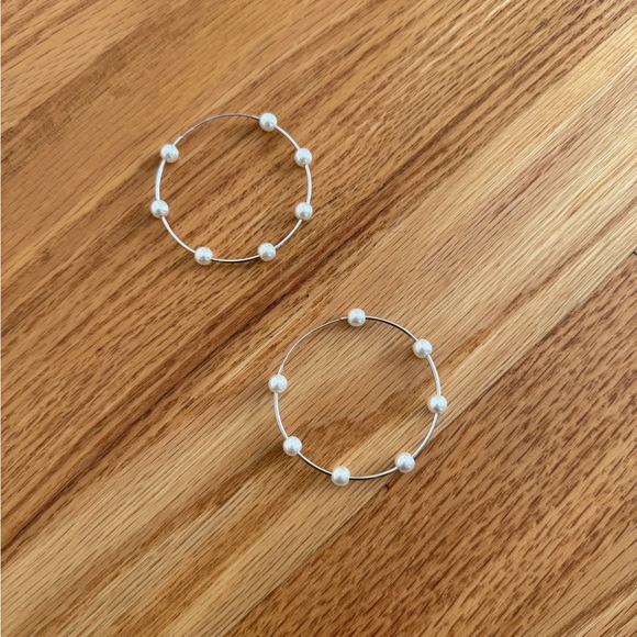 Revolve Lili claspe pearl hoop earrings Molly hoops the flirt